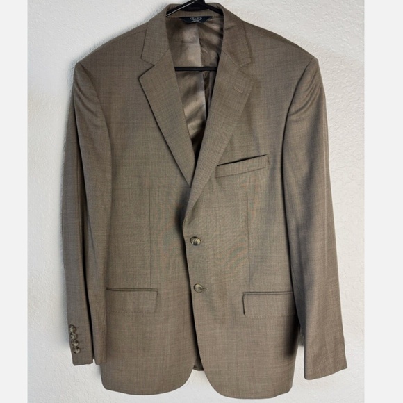 Pronto Uomo Brown Platinum 100% Wool Mens Blazer Sport Coat Suit Jacket - Picture 1 of 10